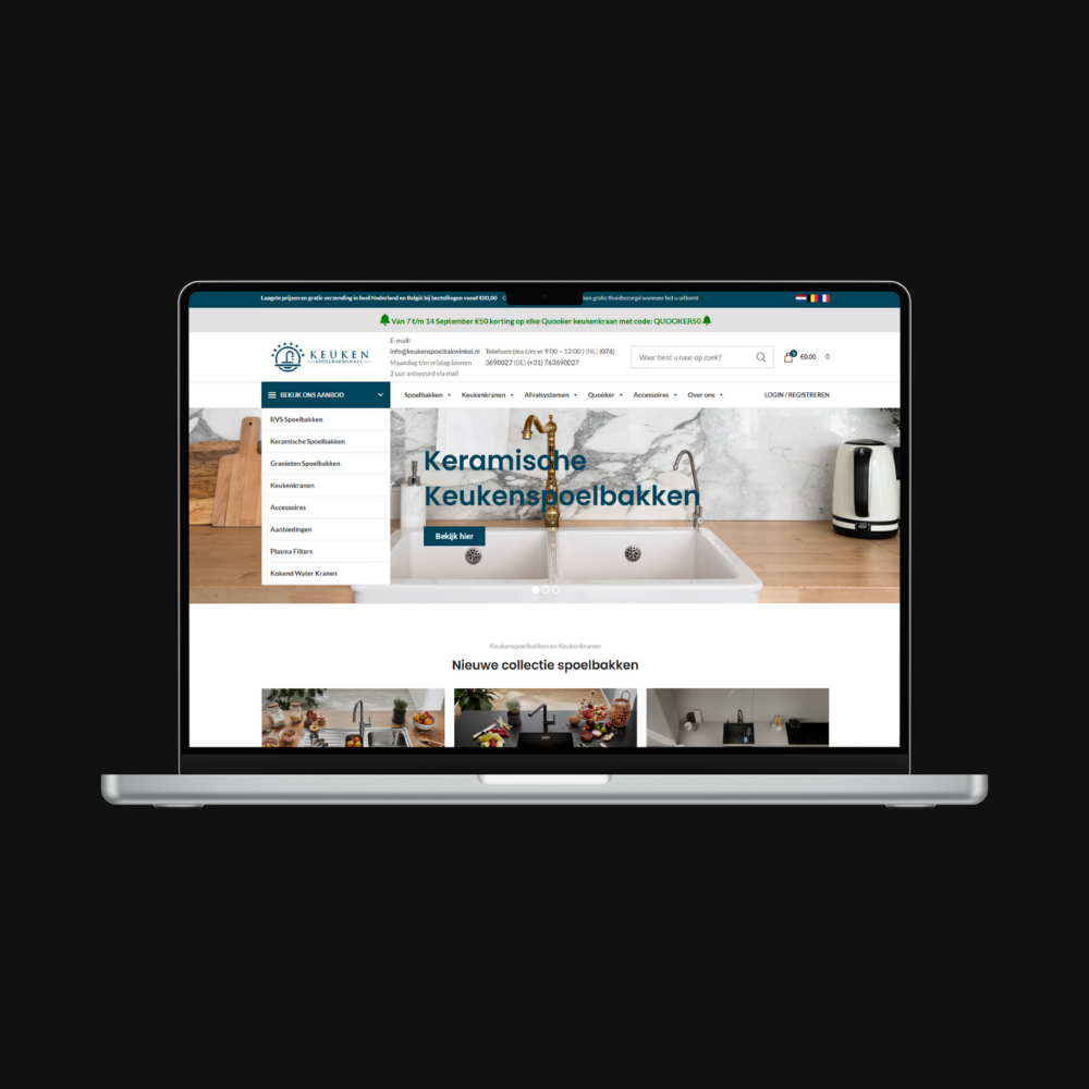 Keukenspoelbakwinkel portfolio screenshot